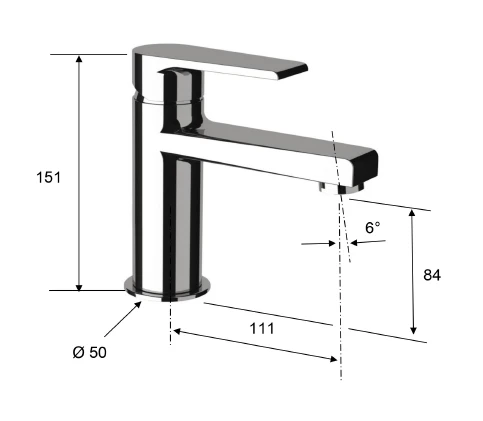 Bateria umywalkowa 15 cm dźwigniowa z perlatorem Sapho Kai KA02 chrom