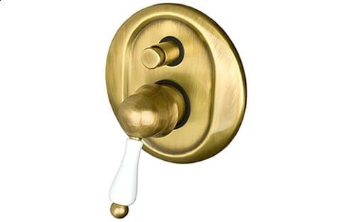 Bateria prysznicowa podtynkowa retro z przełącznikiem Giulini Praga 9563 bronzo