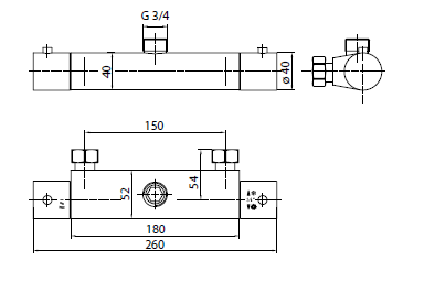Sphera Docce Zestaw prysznicowy z deszczownicą i baterią termostatyczną TM1B13219CR - bateria TM1B