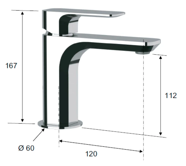 Bateria umywalkowa 17 cm Sapho Spy PY02 chrom