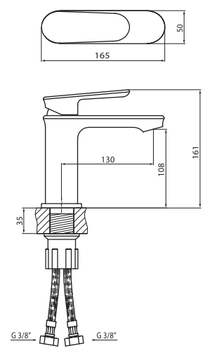 Bateria umywalkowa chrom Vedo Otto VBO8001