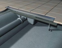 Odpływ liniowy APZ6 90 cm do pełnego rusztu Design 850 widok w przekroju
