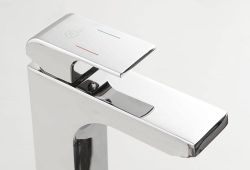 Bateria umywalkowa 11 cm bez korka z wylewką kaskadową Dimy UN45276/S chrom