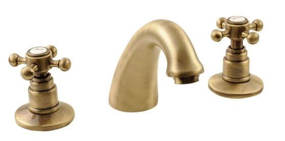 Bateria umywalkowa Retro 3-elementowa z korkiem Reitano Antea 3026 bronzo