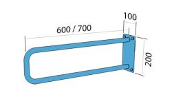 Uchwyt dla osób niepełnosprawnych 70 cm łukowy stały biały Makoinstal 32-UR 7s rys. tech.