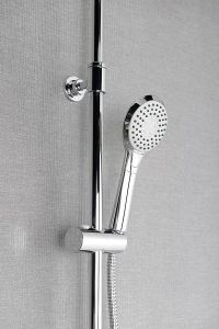Zestaw prysznicowy z okrągłą deszczownicą 20 cm, baterią i słuchawką prysznicową kompletna Sapho R139 chrom