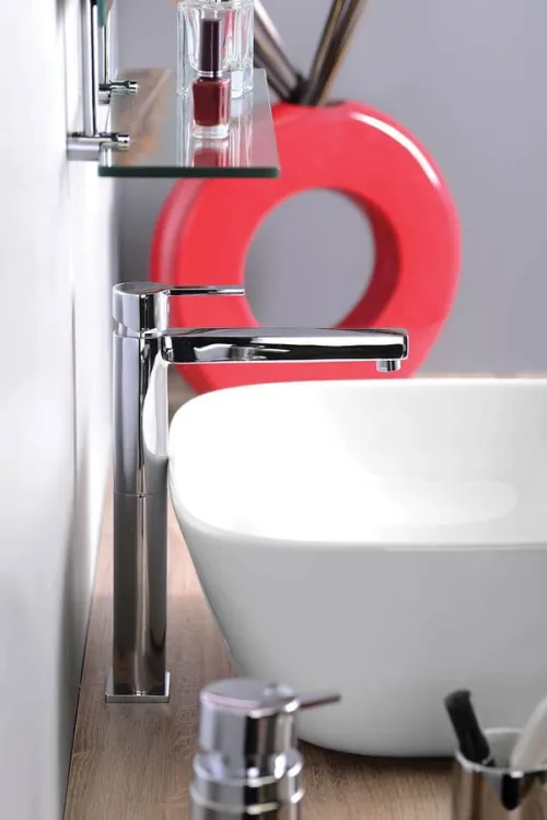 Bateria umywalkowa 30 cm wysoka z długą wylwką z perlatorem Sapho Espada ES07 chrom