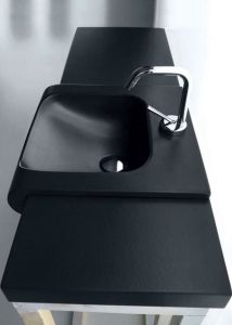 Umywalka częściowo wpuszczana w blat 60x40x35,5 cm Kerasan Inka 341101 czarna