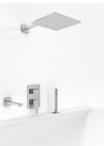 Zestaw wannowo-prysznicowy z deszczownicą 35x35 cm i wylewką Kohlman Excelent QW211HQ35-007 chrom