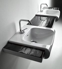 Umywalka częściowo wpuszczana w blat 60x40x35,5 cm Kerasan Inka 341101 biała