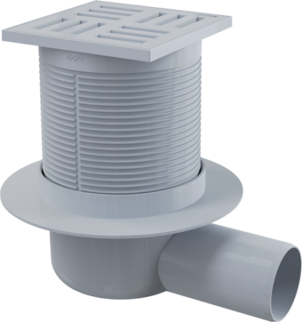 Przejdź do produktu Kratka ściekowa plastikowa 10,5x10,5 cm z odpływem bocznym Alcaplast APV5111