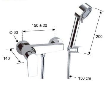 Bateria prysznicowa ścienna kompletna Remer Dream D38CR