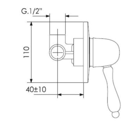 Przejdź do produktu Retro bateria prysznicowa podtynkowa 1-drożna z kryształem Swarovskiego Giulini Praga Crystal 9515/S bronzo