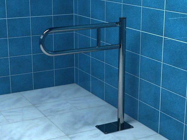 Uchwyt łazienkowy dla osób niepełnosprawnych łukowy uchylny 60 cm mocowany do podłogi stal nierdzewna połysk Makoinstal PSP 760 