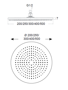 Deszczownica natryskowa okrągła 30 cm chrom Sphera Vienna SD3130003CR