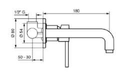 Bateria umywalkowa podtynkowa Emmevi Piper biały 45055BO