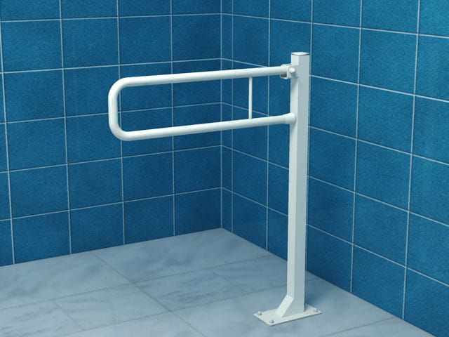 Uchwyt dla niepełnosprawnych 60 cm łukowy uchylny biały mocowany do podłogi Makoinstal 32- URP6