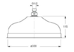 Deszczownica natryskowa okrągła 30 cm miedź Sphera Lord SD4130003RA - rysunek techniczny