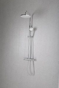 Zestaw prysznicowy z okrągłą deszczownicą 20 cm, baterią i słuchawką prysznicową kompletna Sapho R139 chrom