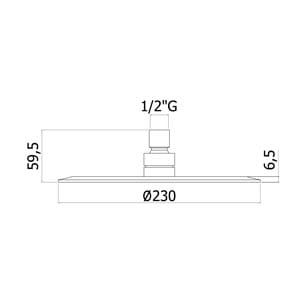 Deszczownica okrągła 23 cm Paffoni Bahamas ZSOF093CR