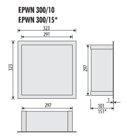 Szafka łazienkowa pod zabudowę 30x30x15 cm MCJ Flat stal nierdzewna szkło białe F.PWD 300/15