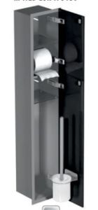 Schowek do szczotki i papieru toaletowego do zabudowy 18x97,2x15 cm kołnierz typu Flat MCJ stal lakierowana F.PW2D LGR WC 950