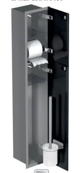 Schowek do szczotki i papieru toaletowego do zabudowy 18x97,2x15 cm kołnierz typu Flat MCJ stal lakierowana F.PW2D LGR WC 950