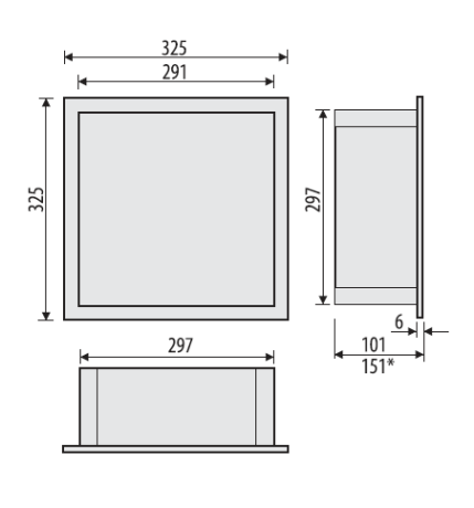Przejdź do produktu Półka łazienkowa wnękowa do zabudowy 30x30x10 cm ze stali nierdzewnej kołnierz typu Bend MCJ B.PWN 300/10