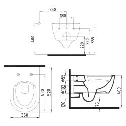 Miska WC bezrantowa z funkcją bidetu 2w1 Harmony MAN 3 z deską w komplecie