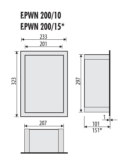 Półka łazienkowa wnękowa do zabudowy 23,3x32,3x10 cm ze stali nierdzewnej kołnierz typu Flat MCJ F.PWN 200/10