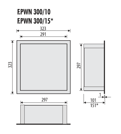 Przejdź do produktu Półka łazienkowa wnękowa do zabudowy 32,3x32,3x10 cm ze stali nierdzewnej kołnierz typu Flat MCJ F.PWN 300/10