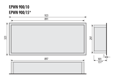 Przejdź do produktu Półka łazienkowa wnękowa do zabudowy 92,3x32,3x10 cm ze stali nierdzewnej kołnierz typu Flat MCJ F.PWN 900/10
