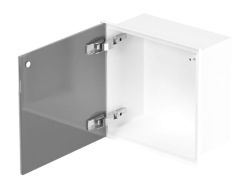 Szafka łazienkowa pod zabudowę 33x33x16 cm MCJ stal lakierowana na kolor biały, szkło białe, kołnierz typu Zero Z.PWD LWH 3030/15