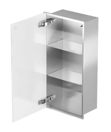 Przejdź do produktu Szafka łazienkowa pod zabudowę 30x60x16 cm MCJ stal nierdzewna szkło białe kołnierz typu Zero Z.PWD 3060/15