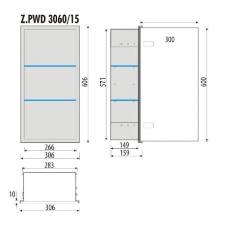 Przejdź do produktu Szafka łazienkowa pod zabudowę 30x60x16 cm MCJ stal nierdzewna szkło białe kołnierz typu Zero Z.PWD 3060/15