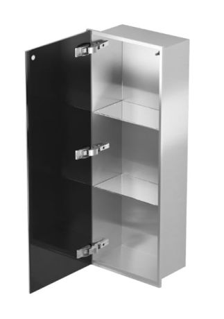 Przejdź do produktu Szafka łazienkowa pod zabudowę 30x80x16 cm MCJ stal nierdzewna szkło czarne kołnierz typu Zero Z.PWD 3080/15