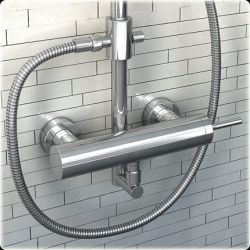 Kolumna prysznicowa z okrągłą deszczownicą 20 cm Kohlman Maxima QW276M chrom