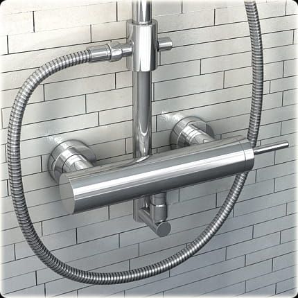 Przejdź do produktu Kolumna prysznicowa z okrągłą deszczownicą 20 cm Kohlman Maxima QW276M chrom