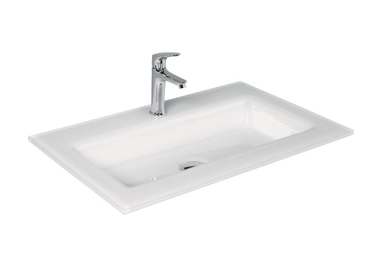 Umywalka szklana na indywidualny wymiar z prostokątną misą Glass
