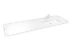 Umywalka szklana na indywidualny wymiar z prostokątną misą Glass po prawej stronie 160-02R