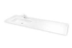 Umywalka szklana na indywidualny wymiar z prostokątną misą Glass po lewej stronie 160-02L