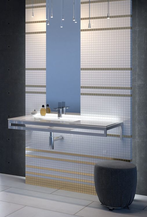 Umywalka szklana na indywidualny wymiar z prostokątną misą Glass po lewej stronie 160-02L