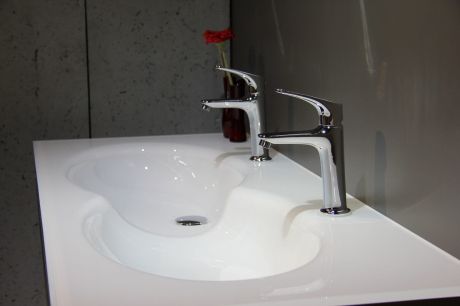 Przejdź do produktu Umywalka szklana na indywidualny wymiar z podwójną misą Glass 130D-01