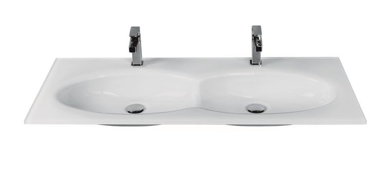 Umywalka szklana na indywidualny wymiar z podwójną misą Glass 110D-01