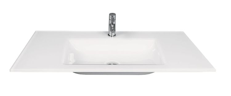 Umywalka szklana na indywidualny wymiar z prostokątną misą Glass 120-07
