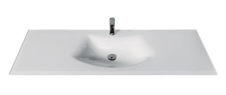 Przejdź do produktu Umywalka szklana na indywidualny wymiar z misą Glass 130-08 biały połysk