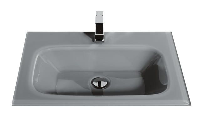 Umywalka szklana na indywidualny wymiar z prostokątną misą Glass 70-10