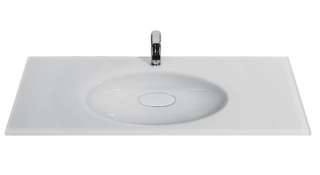 Przejdź do produktu Umywalka szklana na indywidualny wymiar z owalną misą Glass 120-20 biała