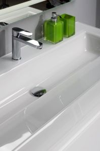 Umywalka szklana na indywidualny wymiar z prostokątną misą Glass 140-04