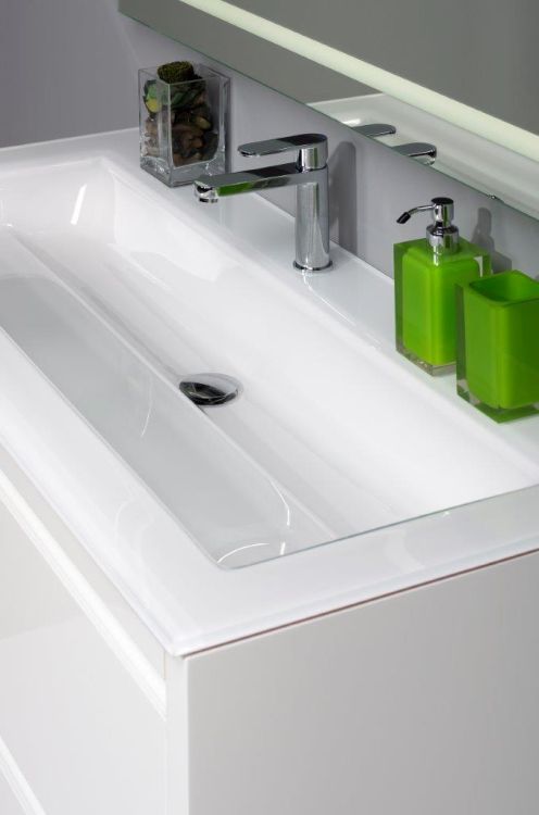 Umywalka szklana na indywidualny wymiar z prostokątną misą Glass 140-04